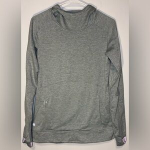 Athleta Mock Cowl Hoodie Gray Long Sleeves Size S